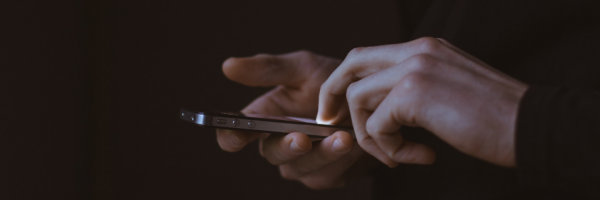 Man using an iphone